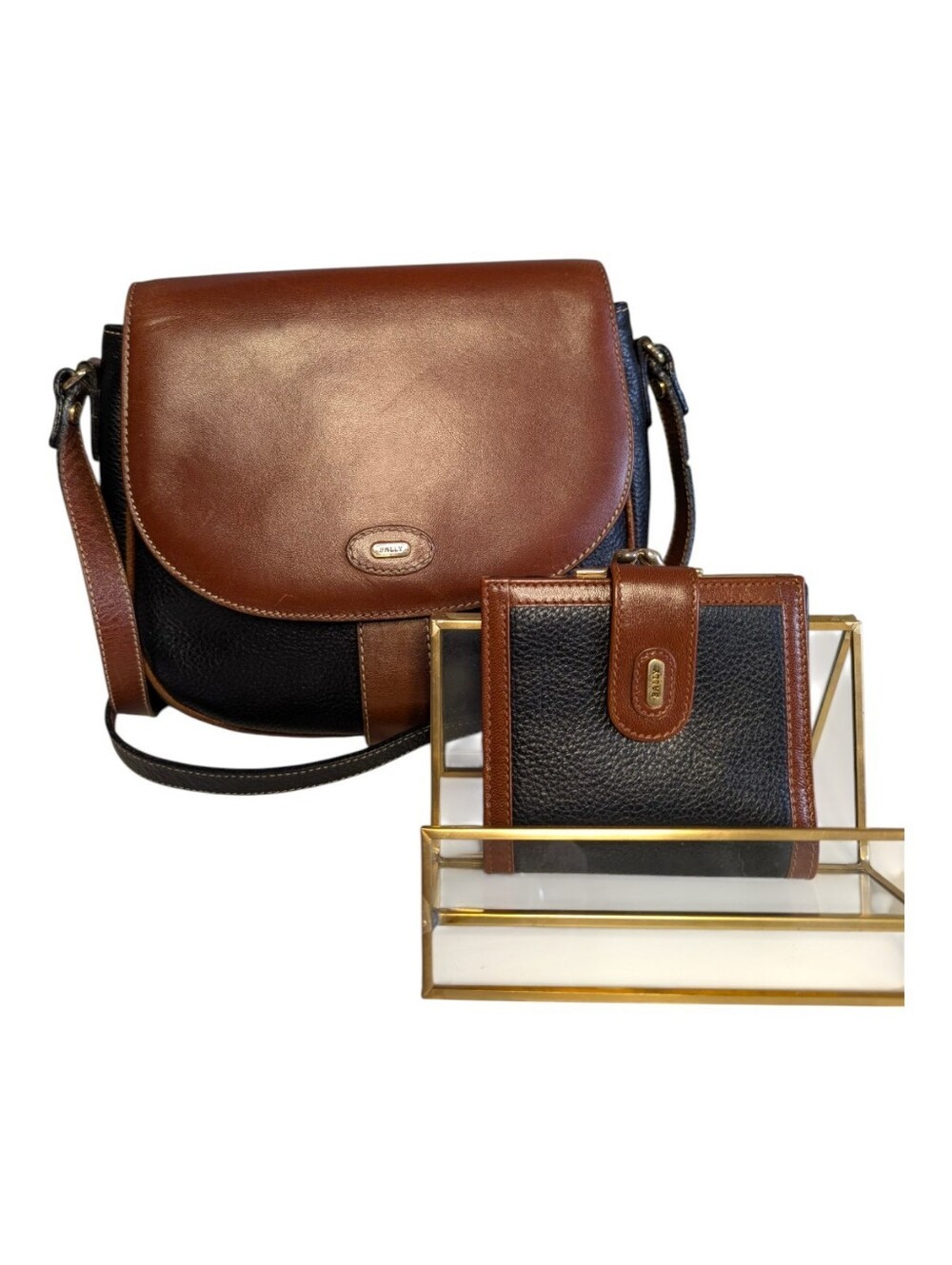 Bally Vintage Virage Crossbody Bag & Wallet - EUC!